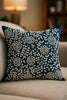 Handmade Velvet Cushion Cover (Royal blue pearl and Silver) - Handmade Stories
