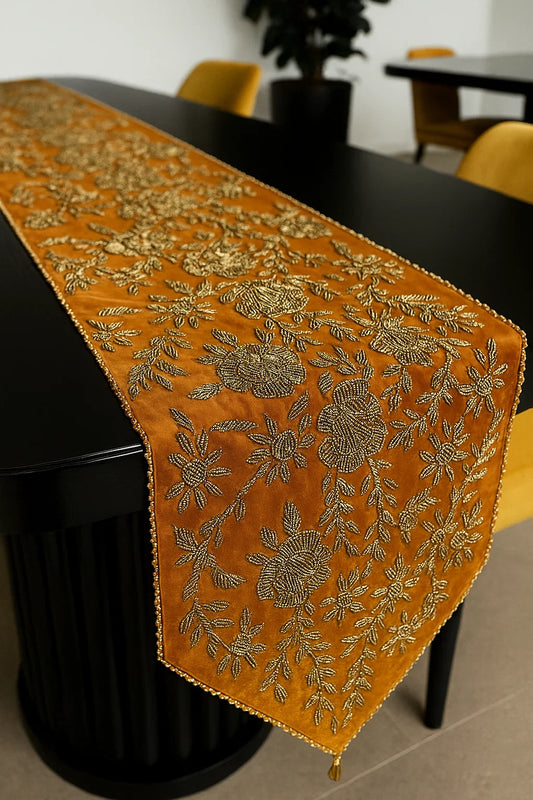 Handmade Beaded Runner- Burnt Orange  (Design-2)
