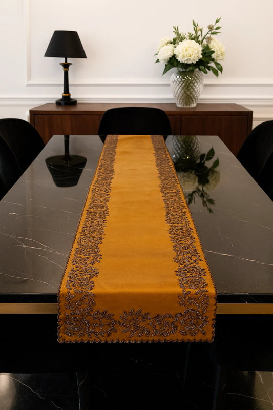 Handmade Beaded Runner- Burnt Orange  (Design-1)