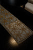 Handmade Beaded Table Runner Set- Grey and Gold