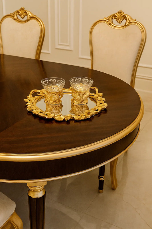 Antique Gold Finish Mirror Tray Design-1