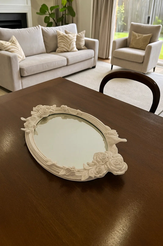 Antique White Finish Mirror Trays Design-4