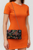 Women Black Floral Clutch Embellished Beaded (Design-III)