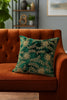 Handmade velvet Cushion Cover (Emerald Green Floral) - Handmade Stories