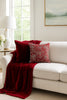 Handmade Velvet Cushion Cover (Red White and Pearl) - Handmade Stories