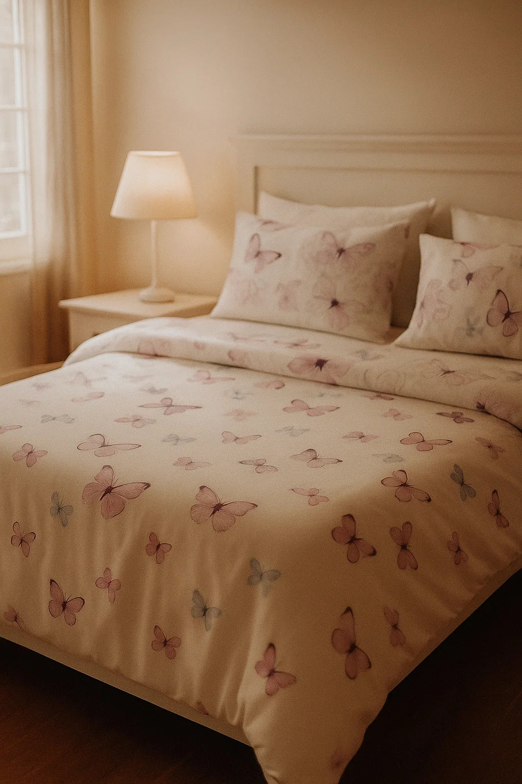 Quilt Cover Set (Ivory white butterfly) - Handmade Stories