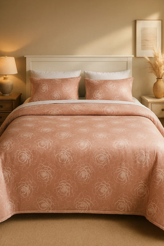 Quilt Cover Set (Pink Floral) - Handmade Stories
