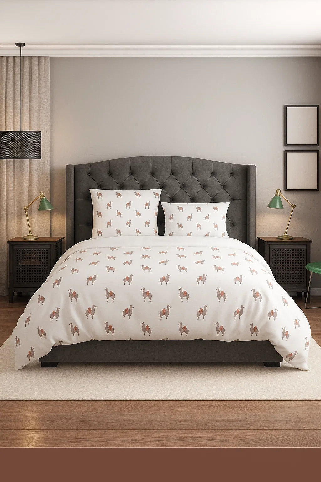 Premium Quality Bed Sheet Set With Flat Sheet (Flamingo design)
