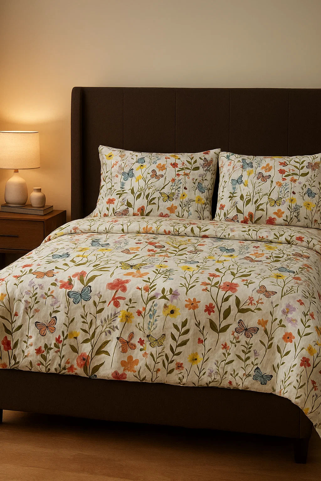 Premium Quality Bed Sheet Set (Butterflies and Flower)