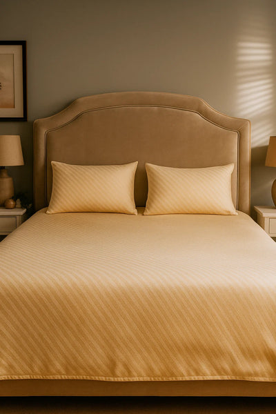 Premium Quality Bedsheet Set (Cream and Gold)