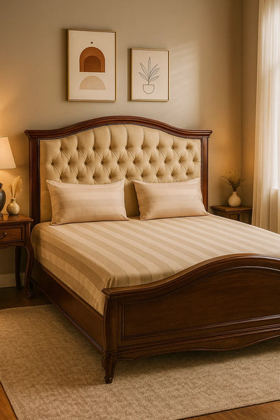 Premium Quality Bed Sheet Set (Beige)