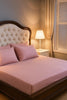 Premium Quality Bed Sheet Set with Flat Sheet (Pink and White Polka Dot)