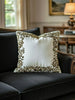 Handmade Velvet Cushion Cover (Ivory white and Gold) Design - 3