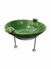 Ceramic serving platter with stand (Green)