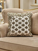 Handmade Velvet Cushion Cover (Ivory white and Gold) Design - 2