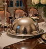 Brass Hammered Round Serving platter Dome