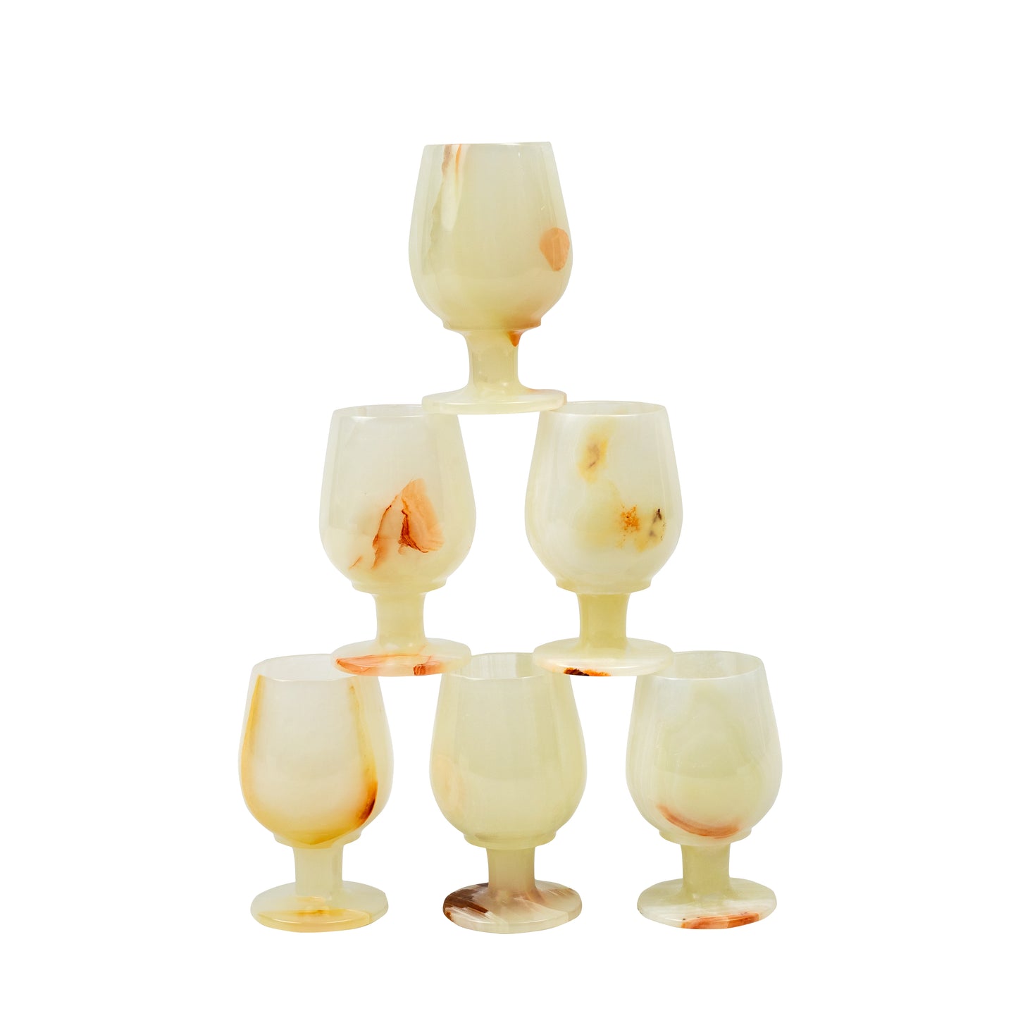 Onyx Marble glass (set of 6 pcs)