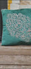 Handmade Velvet Cushion Cover (Green silver and pearl)