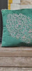 Handmade velvet Cushion Cover (Green and Silver)