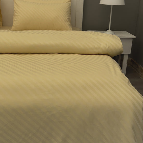 Luxury Cream and Gold Satin Duvet Cover Set