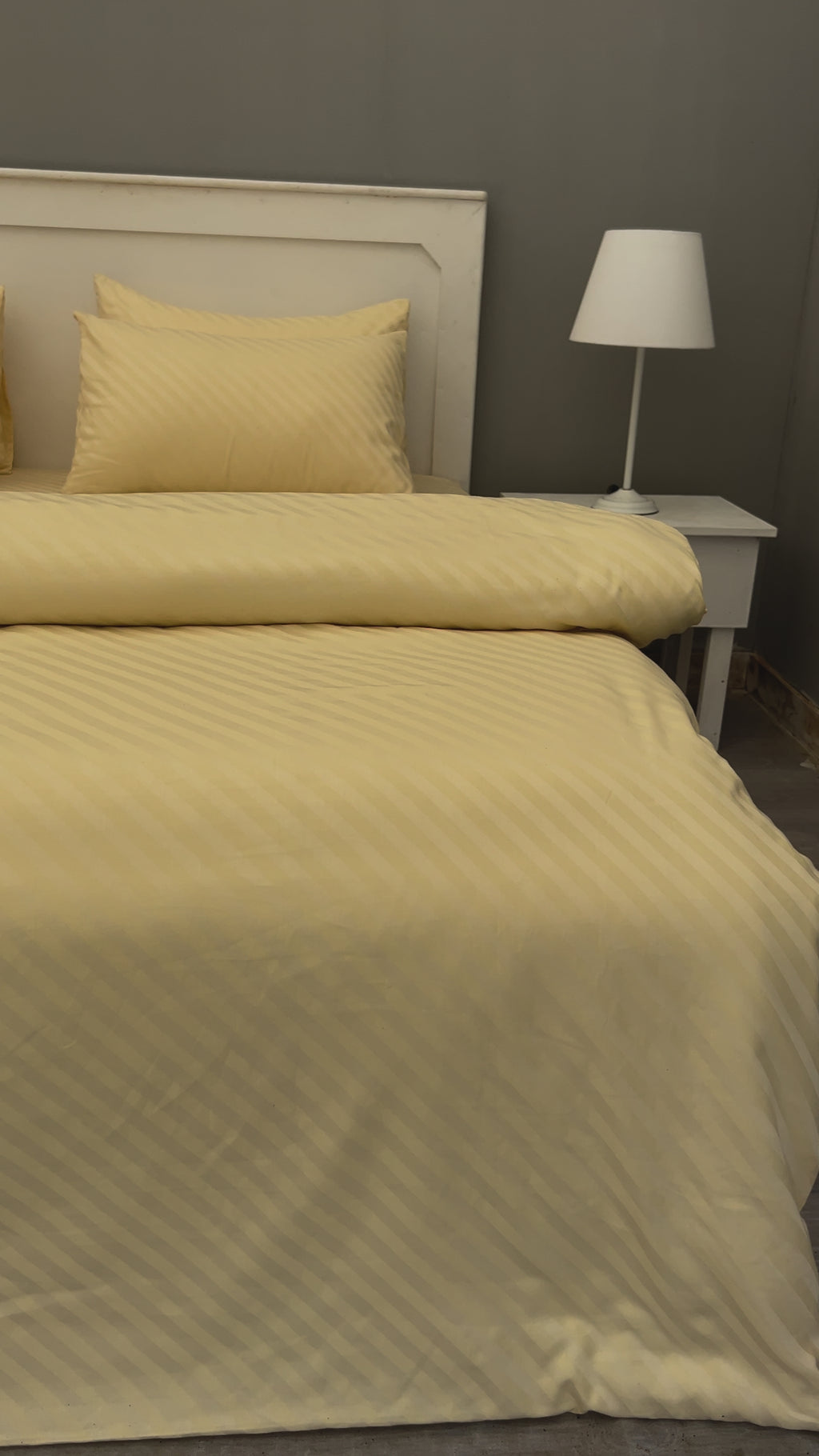 Luxury Cream and Gold Satin Duvet Cover Set