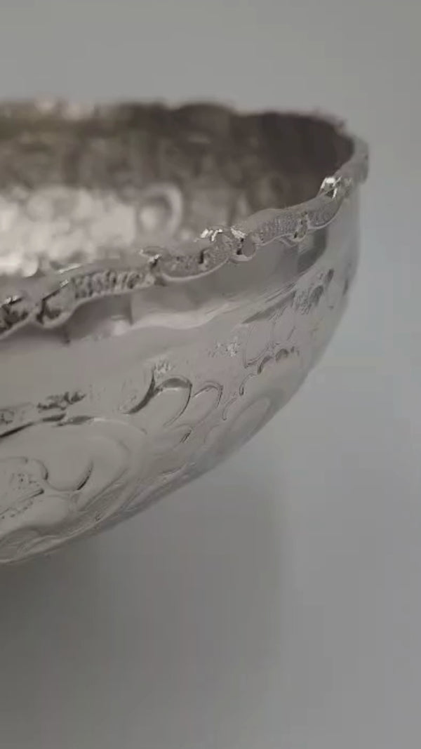 Floral Engraved Brass Bowl