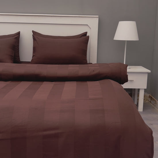 Cozy Chocolate Brown Cotton King Size Duvet Cover