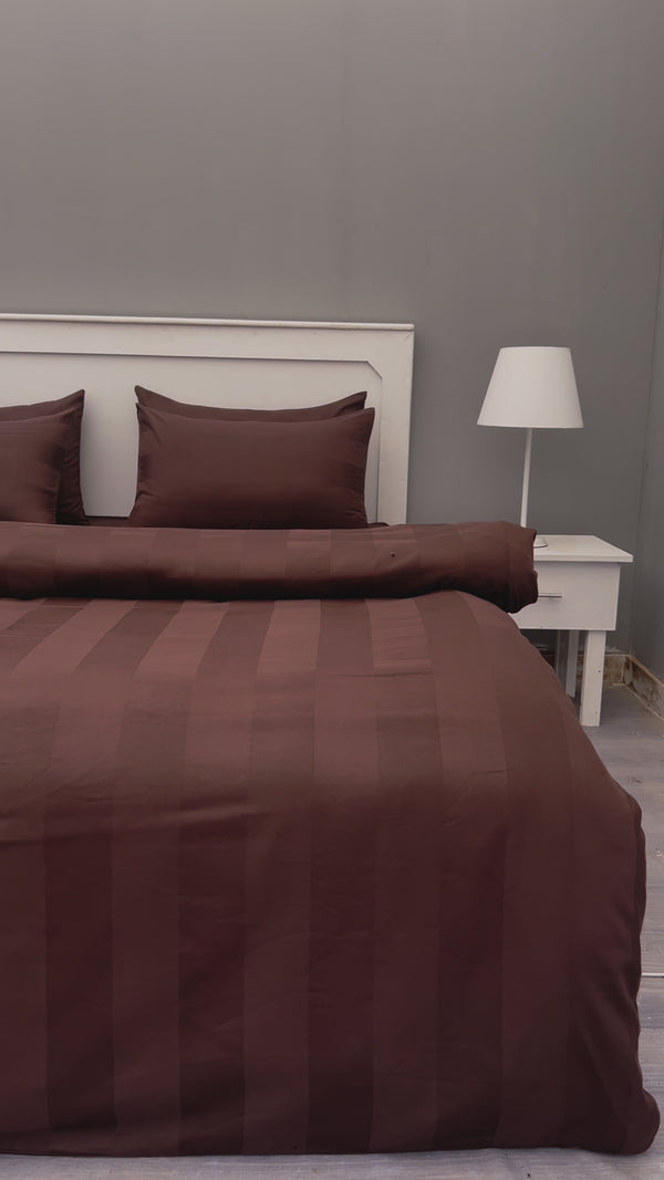 Cozy Chocolate Brown Cotton King Size Duvet Cover