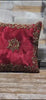 Handmade velvet Cushion Cover (Deep red and Gold)