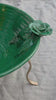 Ceramic serving platter with stand (Green)