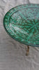 Hand-Painted Emerald Green Serving dish with stand
