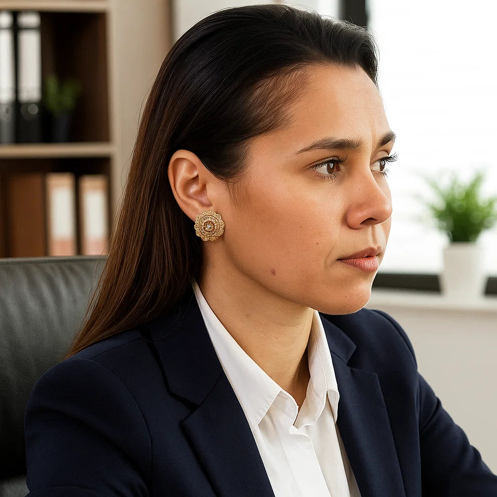 Golden Bloom Studs Earrings