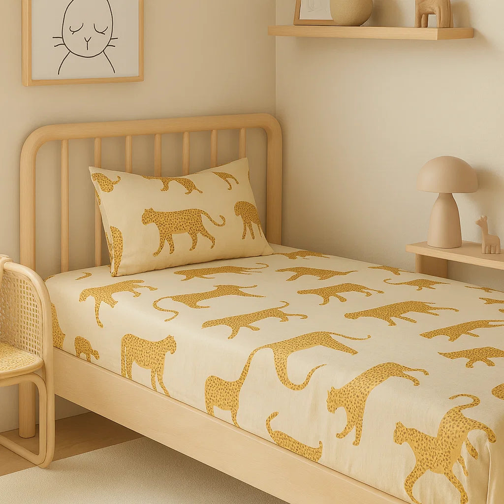 Premium Quality Bed Sheet Set (Leopard Print)