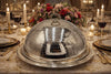 Brass Hammered Round Serving platter Dome