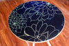 Modern Black & Gold Screen Printed Round Wooden Accent Table - Handmade Stories