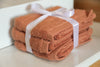 Soft Dark Pink Cotton Face Towel Set - 3 Pack - Handmade Stories